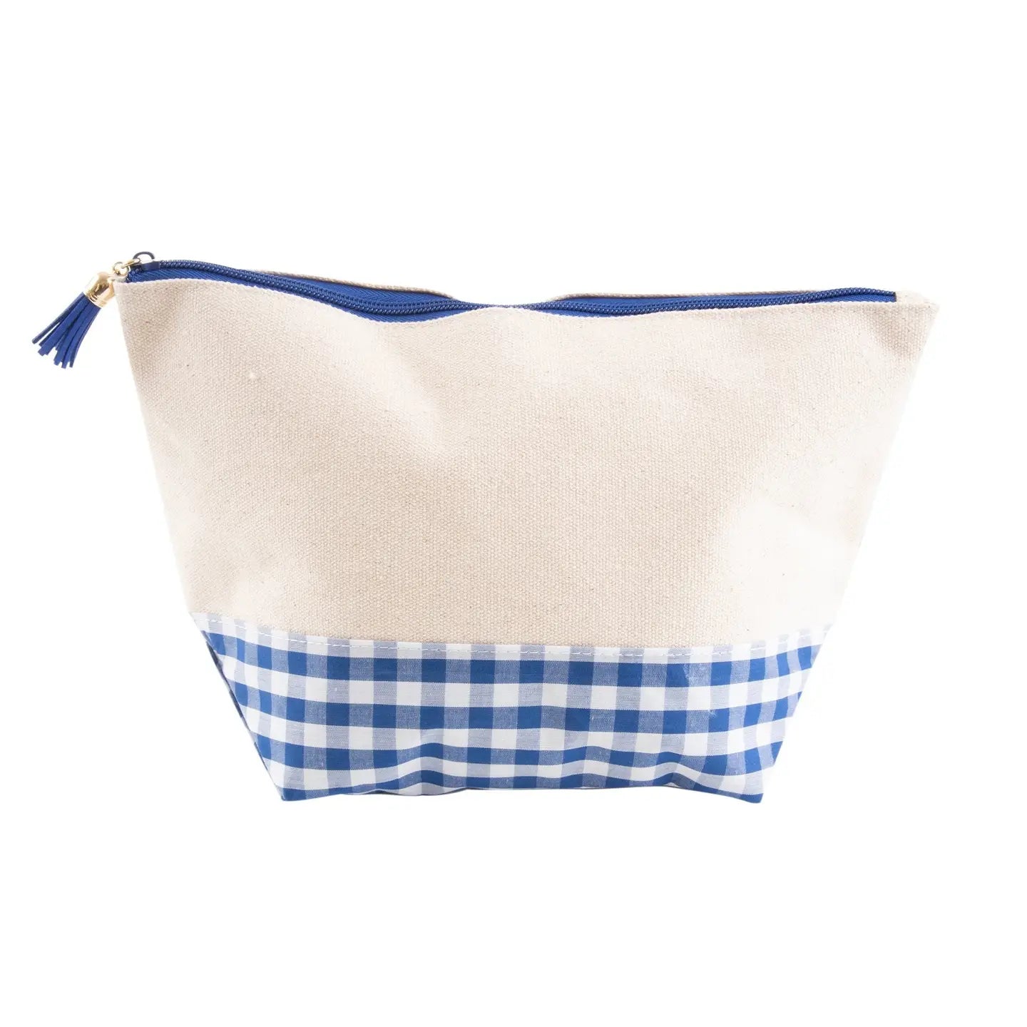 Gingham canvas pouch