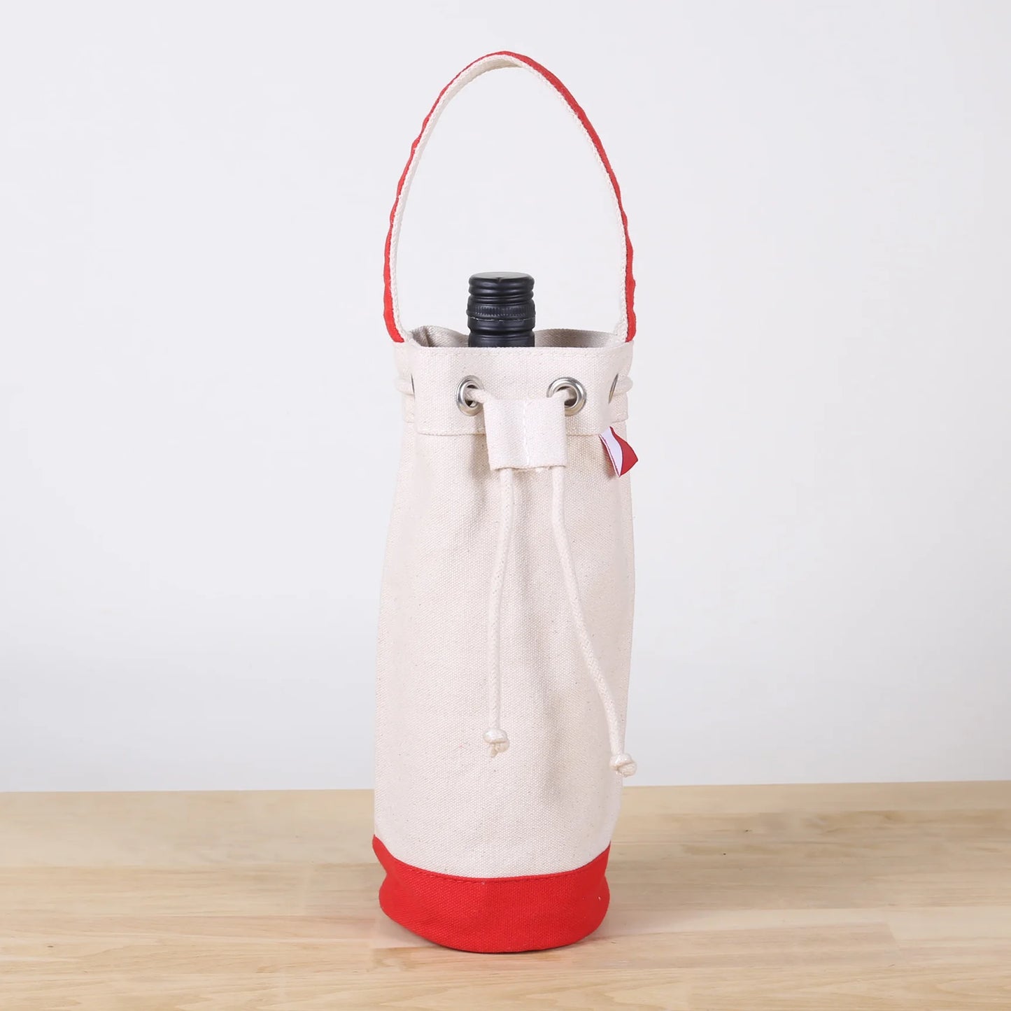 Single Bottle Canvas Wine Tote