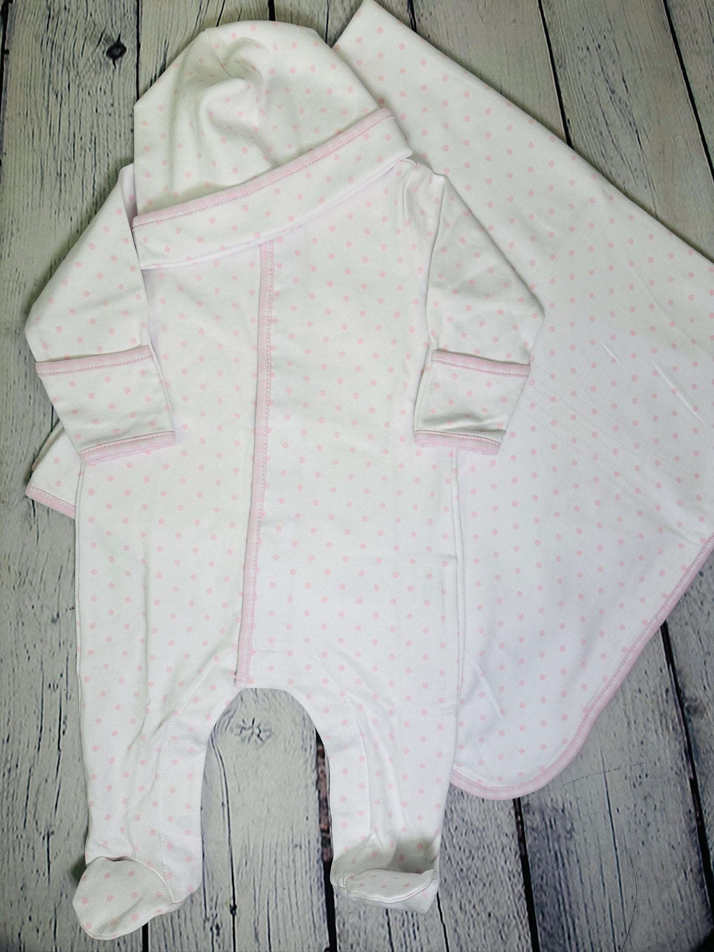 Gingham Dot Footie & Cap