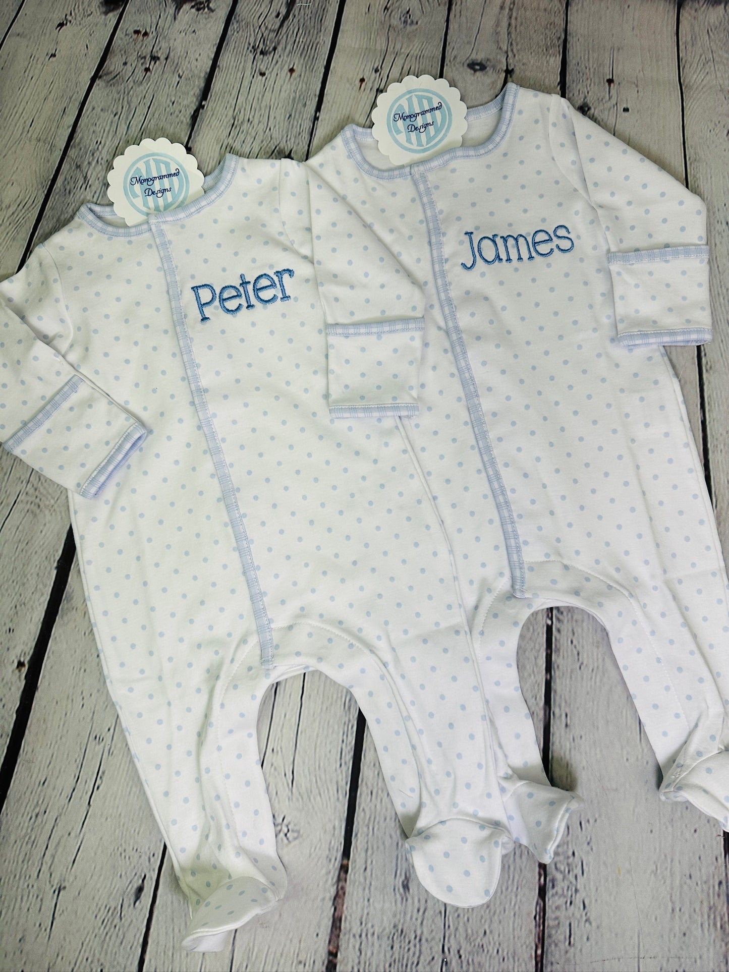 Gingham Dot Footie & Cap