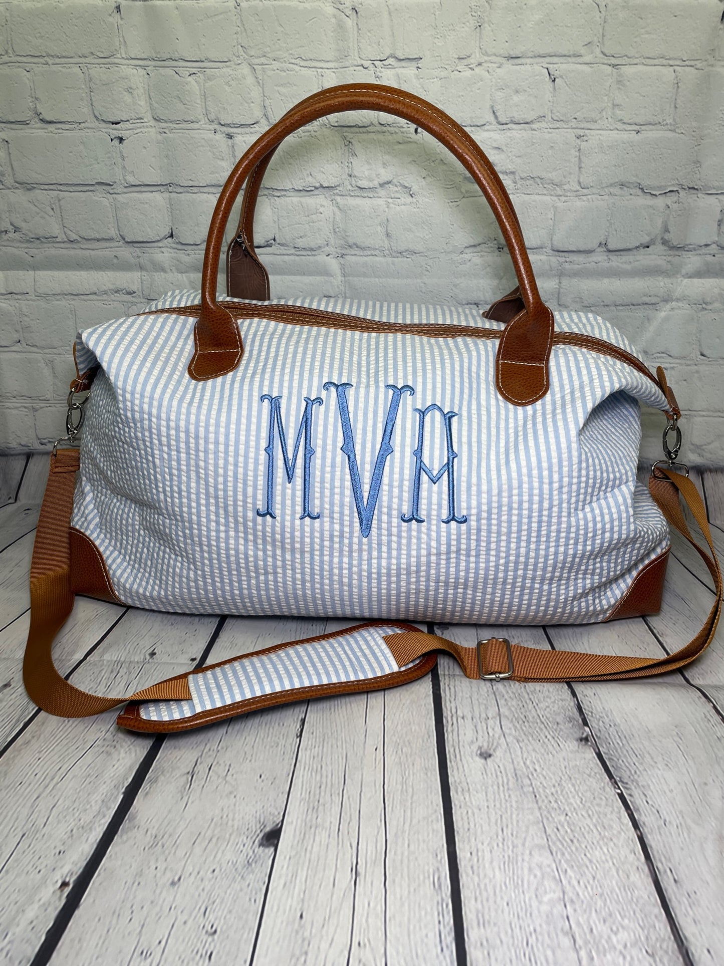 Seersucker Weekend Travel Bag