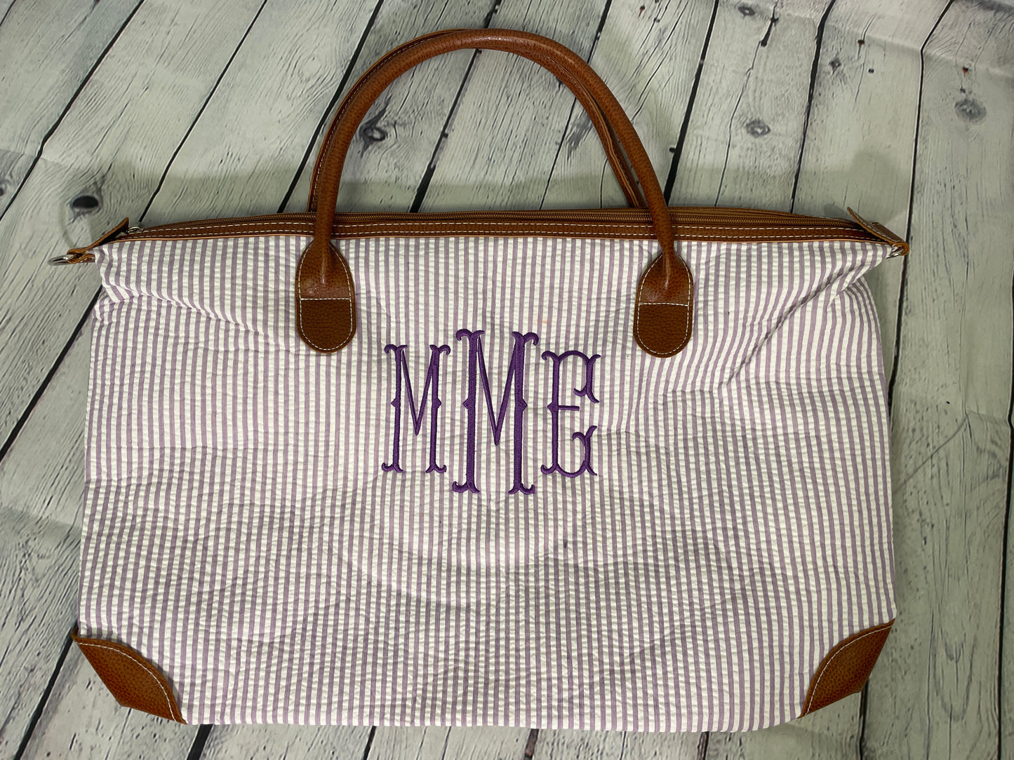 Seersucker Weekend Travel Bag