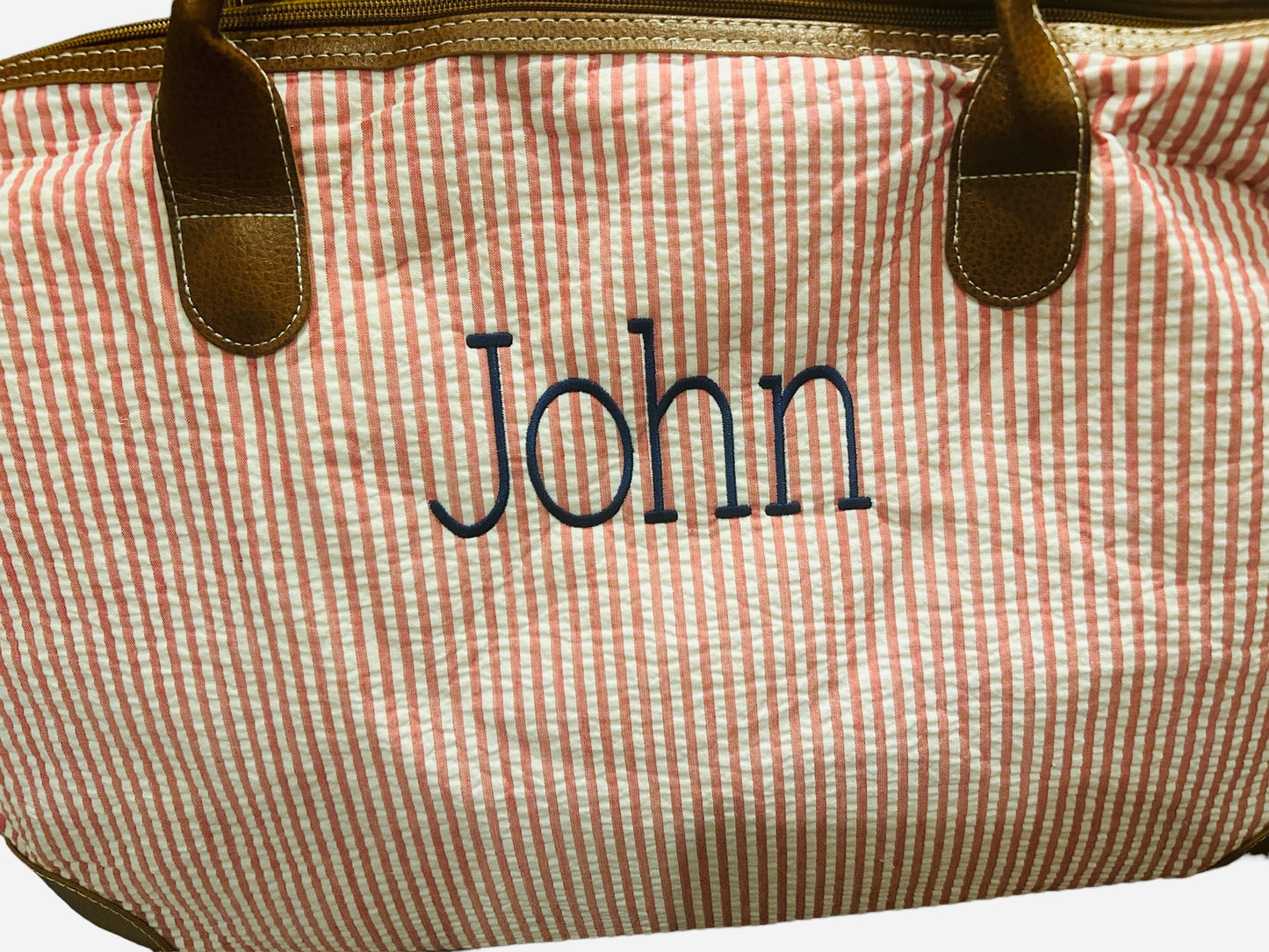 Seersucker Weekend Travel Bag