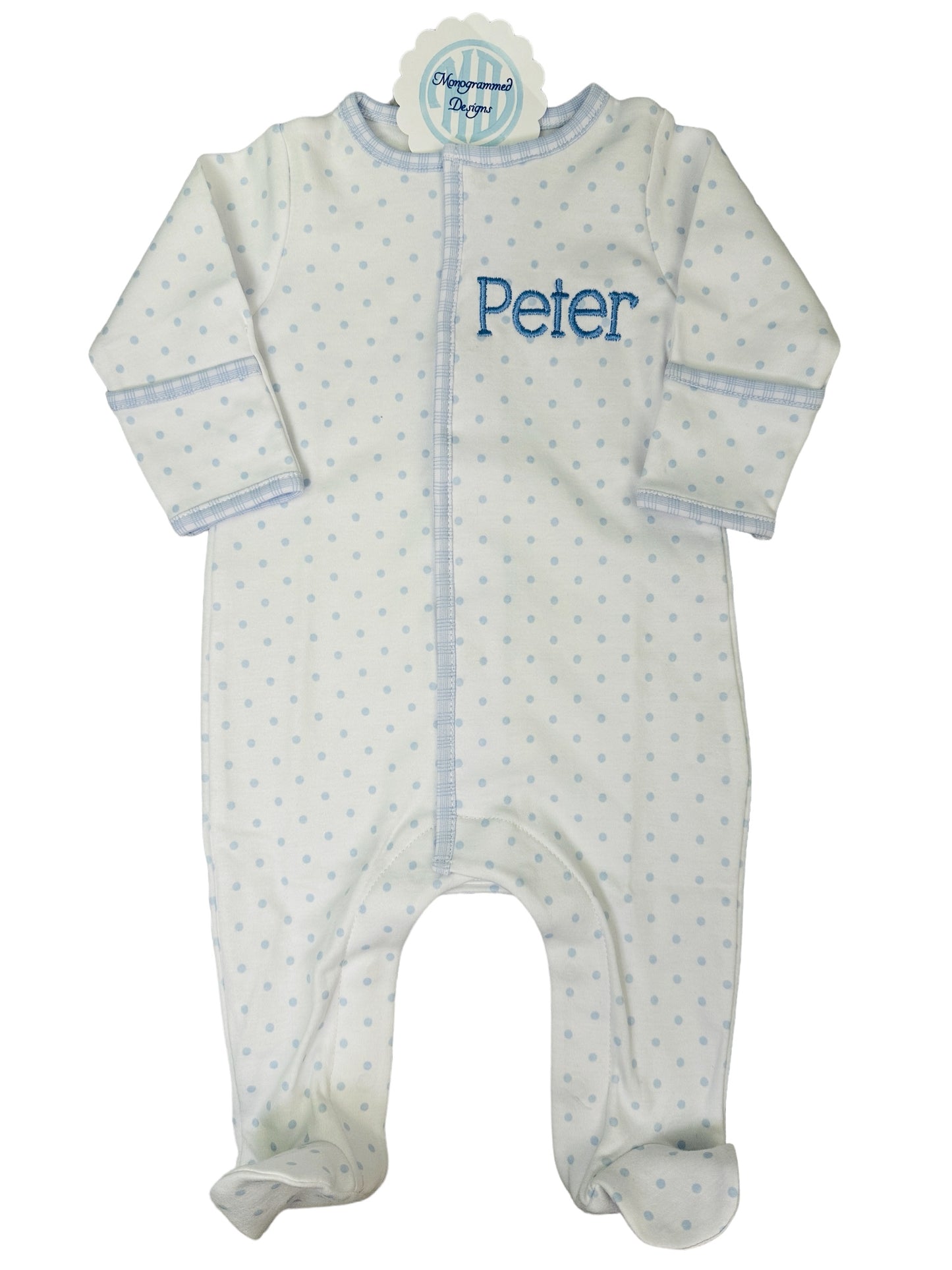 Gingham Dot Footie & Cap