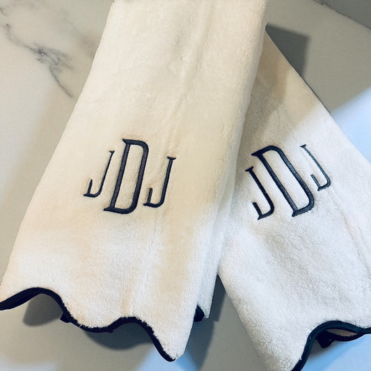 Luxe Scalloped Towel with Custom Piping