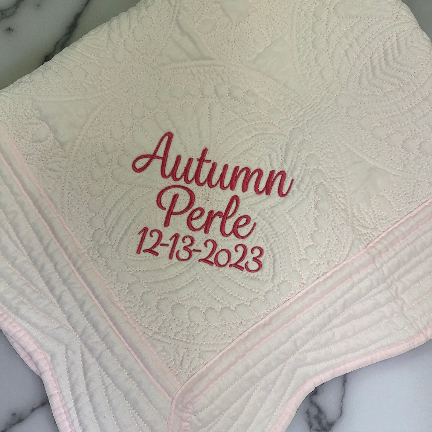 Quilted Heirloom Baby Blanket - Monogrammed