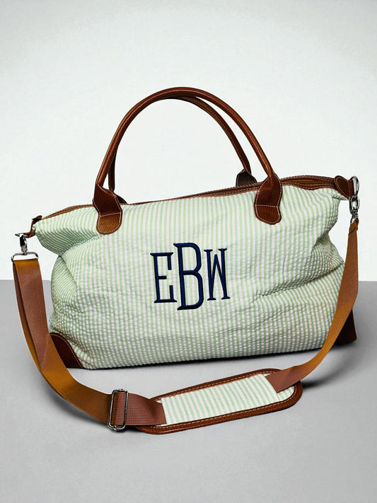 Seersucker Weekend Travel Bag