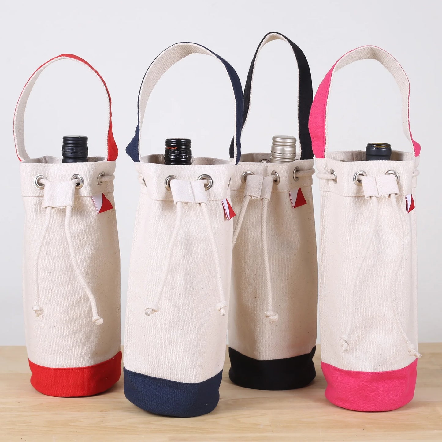 Single Bottle Canvas Wine Tote