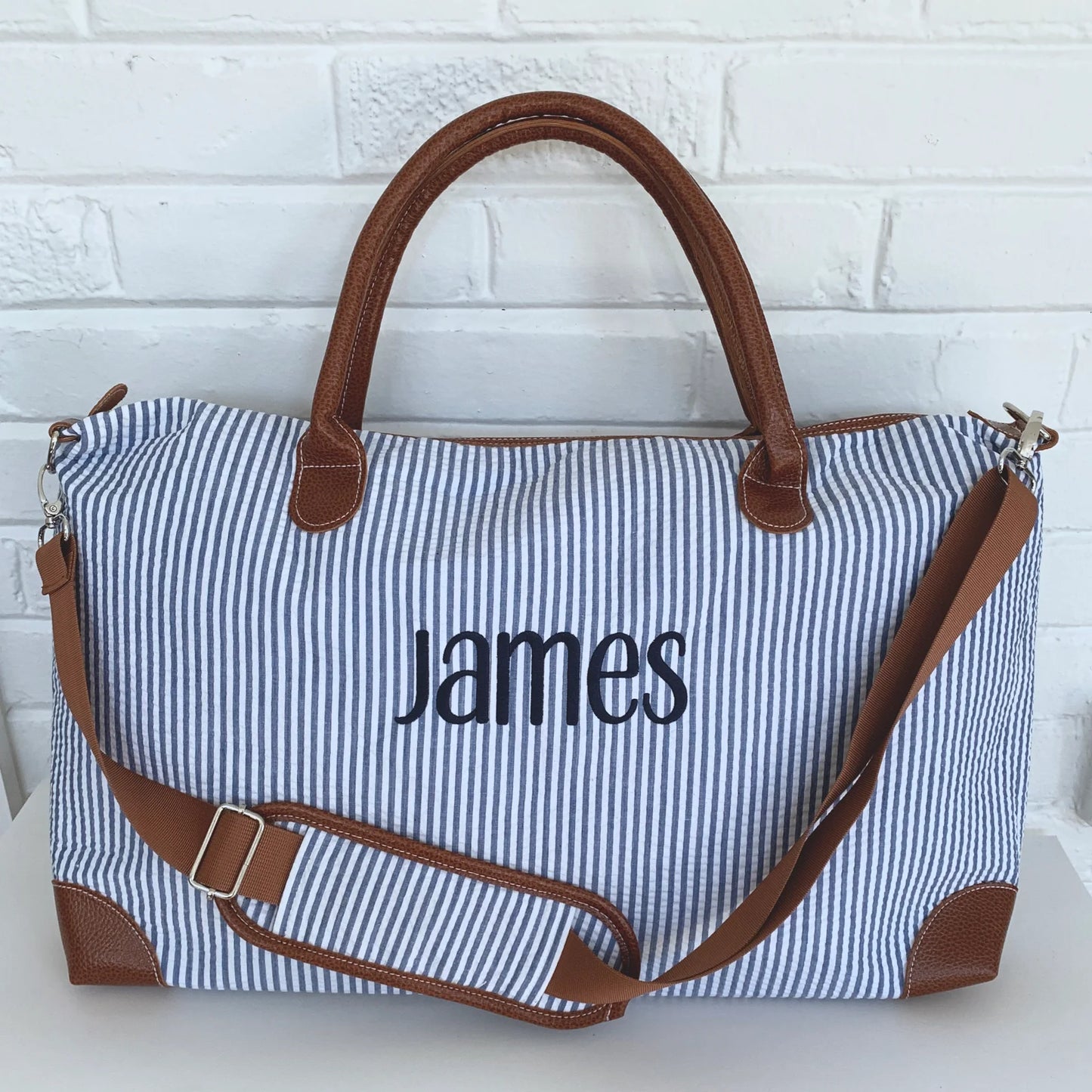 Seersucker Weekend Travel Bag