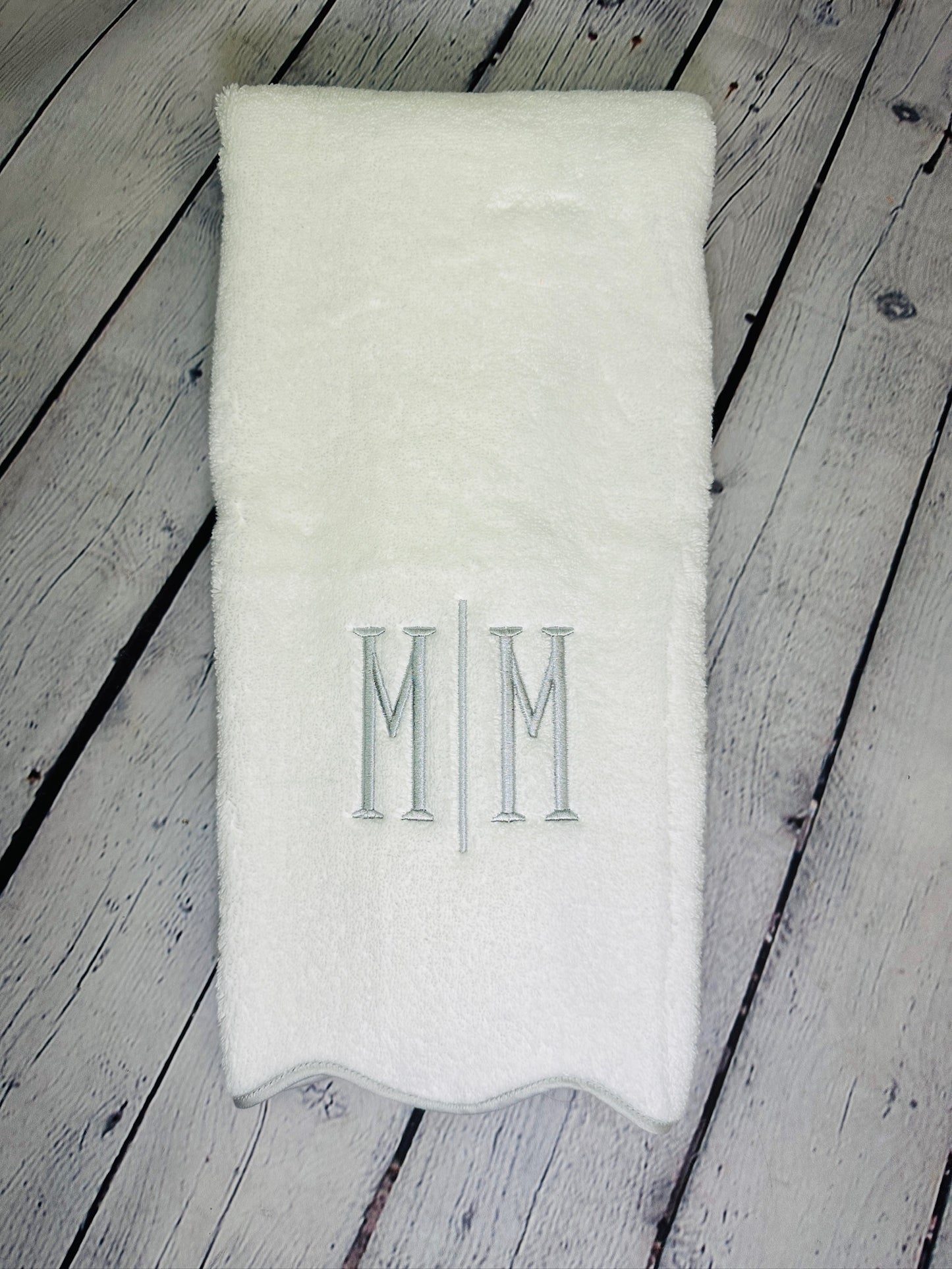 Luxe Scalloped Towel with Custom Piping