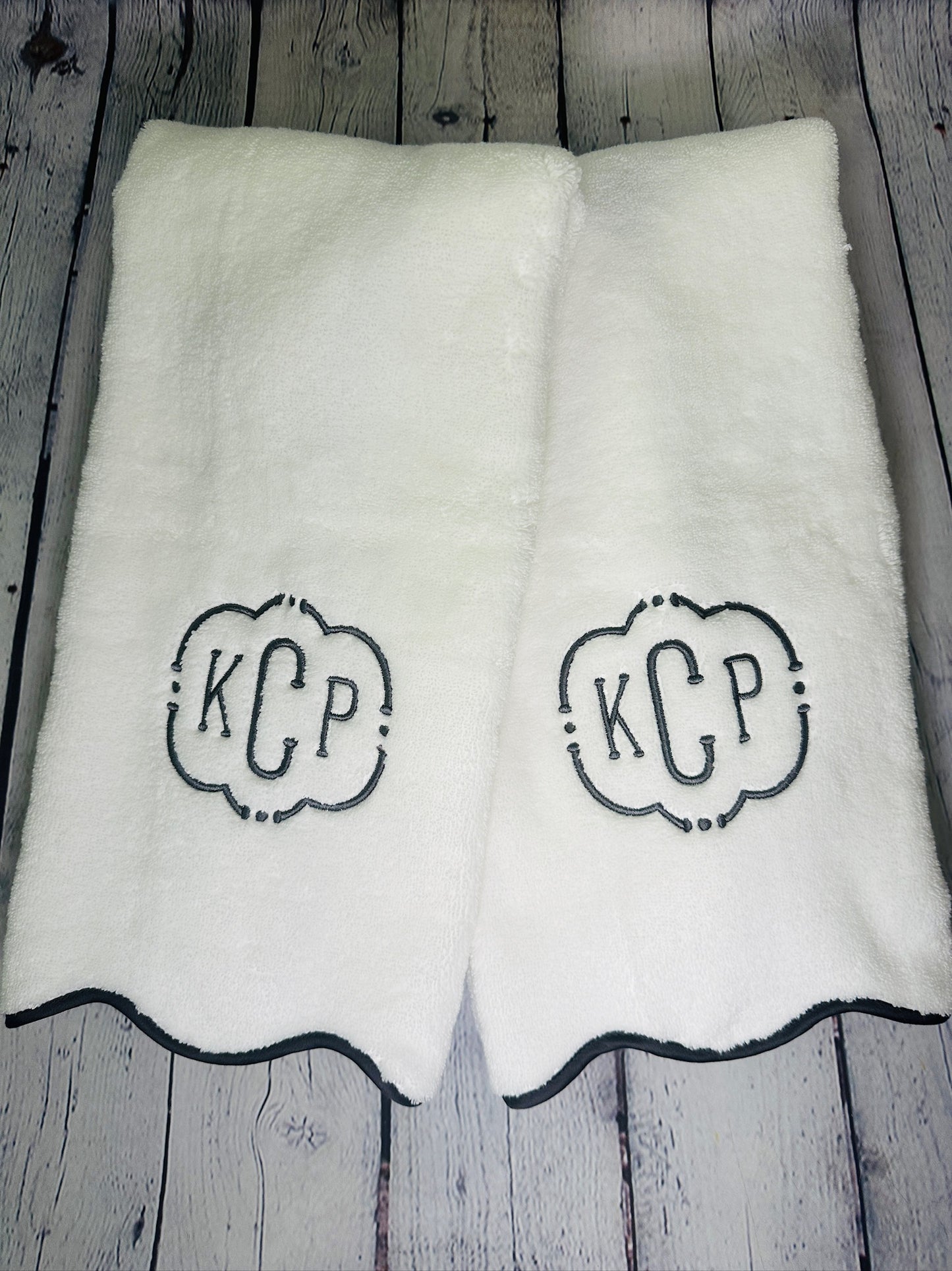 Luxe Scalloped Towel with Custom Piping