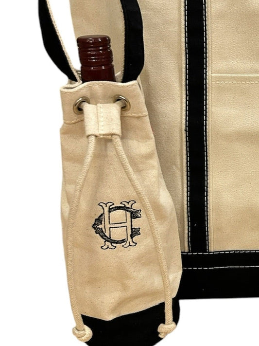 Single Bottle Canvas Wine Tote